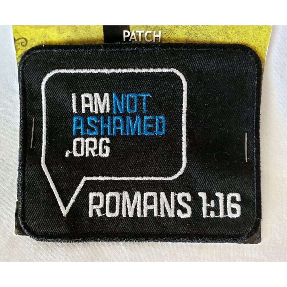 Embroidered Bible Quote Patch I Am Not Ashamed Christian Biker Jacket Emblem